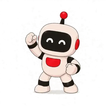 Dweller IQ robot mascot celebrating