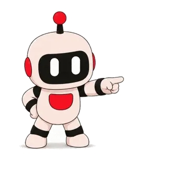 Dweller IQ robot mascot pointing at the answer